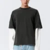 Double-Layered Cotton T-Shirt – Black & White