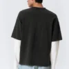 Double-Layered Cotton T-Shirt – Black & White