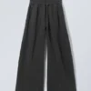 Double-Layered Standard Sweatpants – Black