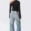 Drape Asymmetric Lyocell Top – Black