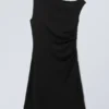 Drape Mini Dress – Black