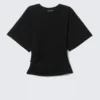 Draped Fitted T-Shirt – Black
