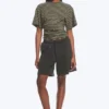 Draped Fitted T-Shirt – Dark Grey Stripe
