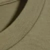 Draped Fitted T-Shirt – Dusty Khaki Green
