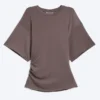 Draped Fitted T-Shirt – Dusty Plum