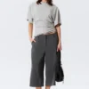 Draped Fitted T-Shirt – Grey Melange
