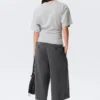 Draped Fitted T-Shirt – Grey Melange