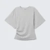 Draped Fitted T-Shirt – Grey Melange