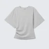 Draped Fitted T-Shirt – Grey Melange