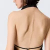 Draped Halter Cowl Neck Midi Dress – Black