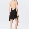Draped Halter Cowl Neck Midi Dress – Black
