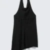 Draped Halter Cowl Neck Midi Dress – Black
