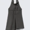 Draped Halter Cowl Neck Midi Dress – Striped Dark Grey