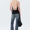 Draped Halter Cowl-Neck Top – Black