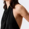 Draped Halter Top – Black