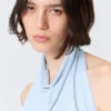 Draped Halter Top – Light Blue