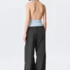 Draped Halter Top – Light Blue
