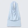 Draped Halter Top – Light Blue