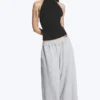 Draped Halterneck Top – Black