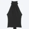 Draped Halterneck Top – Black