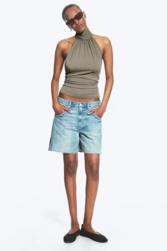 Draped Halterneck Top – Dusty Mole