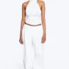 Draped Halterneck Top – White