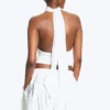 Draped Halterneck Top – White