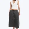 Draped Hooded Sleeveless Lyocell Top – White