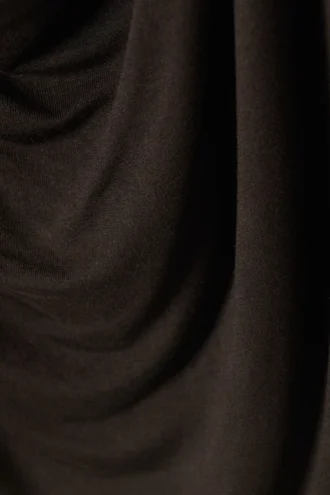 Draped Long-Sleeved Top – Dark Brown
