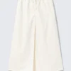 Drawstring Cotton Canvas Maxi Skirt – White