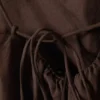 Drawstring Poplin Strap Top – Dark Brown