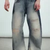 Drift Low Rise Loose Barrel Jeans – Mid Blue – Medium Blue