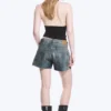 Duchess Low Rise Distressed Mini Denim Shorts – Baltic Blue – Dark Blue