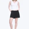 Duchess Low Rise Distressed Mini Denim Shorts – Black Rinse – Black