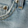 Duchess Low Rise Distressed Mini Denim Shorts – Port Blue – Light Blue