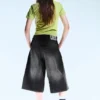 Dunno Unisex Loose Fit Carpenter Jorts – Black Web – Black | Cheap Monday Gb