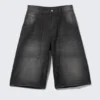 Dunno Unisex Loose Fit Carpenter Jorts – Black Web – Black | Cheap Monday Gb