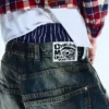 Dunno Unisex Loose Fit Carpenter Jorts – Canyon Blue – Dark Blue | Cheap Monday Gb