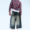 Dunno Unisex Loose Fit Carpenter Jorts – Canyon Blue – Dark Blue | Cheap Monday Gb