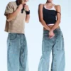 Dunno Unisex Low Rise Loose Barrel Jeans – 02 Blue – Medium Blue | Cheap Monday Gb