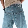 Dunno Unisex Low Rise Loose Barrel Jeans – 02 Blue – Medium Blue | Cheap Monday Gb