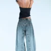 Dunno Unisex Low Rise Loose Barrel Jeans – 02 Blue – Medium Blue | Cheap Monday Gb
