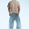 Dunno Unisex Low Rise Loose Barrel Jeans – 02 Blue – Medium Blue | Cheap Monday Gb