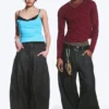 Dunno Unisex Low Rise Loose Barrel Jeans – Black Rinse – Black | Cheap Monday Gb