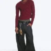 Dunno Unisex Low Rise Loose Barrel Jeans – Black Rinse – Black | Cheap Monday Gb