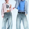 Dunno Unisex Low Rise Loose Barrel Jeans – Cloudy Blue – Medium Blue | Cheap Monday Gb