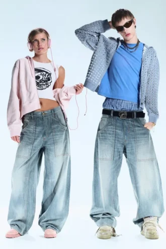 dunno unisex low rise loose barrel jeans cloudy blue medium blue cheap monday gb 1 330x495 - Dunno Unisex Low Rise Loose Barrel Jeans - Cloudy Blue - Medium Blue | Cheap Monday Gb