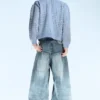 Dunno Unisex Low Rise Loose Barrel Jeans – Cloudy Blue – Medium Blue | Cheap Monday Gb