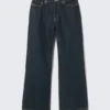 Dynasty Low Rise Loose Wide Jeans – Blue Rinse – Dark Blue