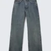 Dynasty Low Rise Loose Wide Leg Jeans – Tuscon Blue – Medium Blue